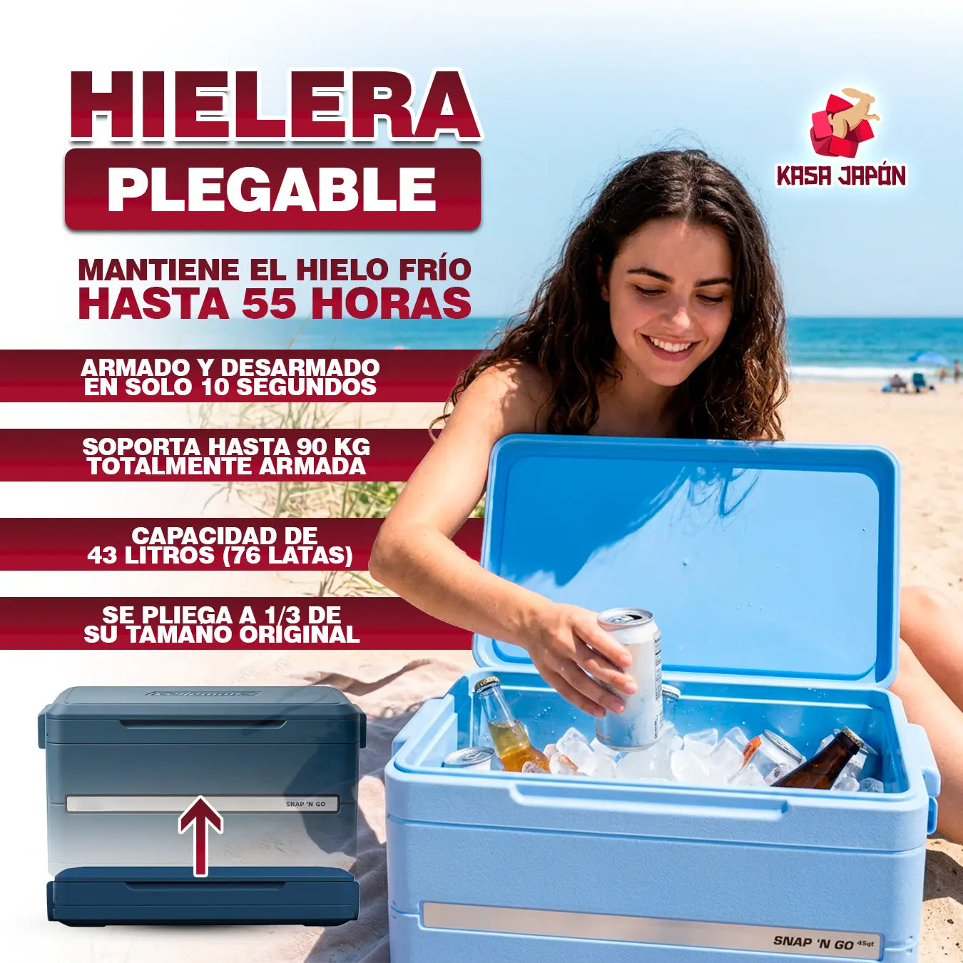 HIELERA PLEGABLE 🧊GUARDALO EN UN 1/3 DE SU TAMAÑO ORIGINAL📦💎 Secondary image