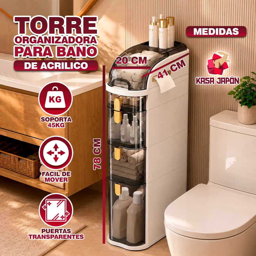 ✨TORRE ORGANIZADORA PARA BAÑO 🚽✨ De Acrílico ✨ Aprovecha Cada Rincón✨ Main image