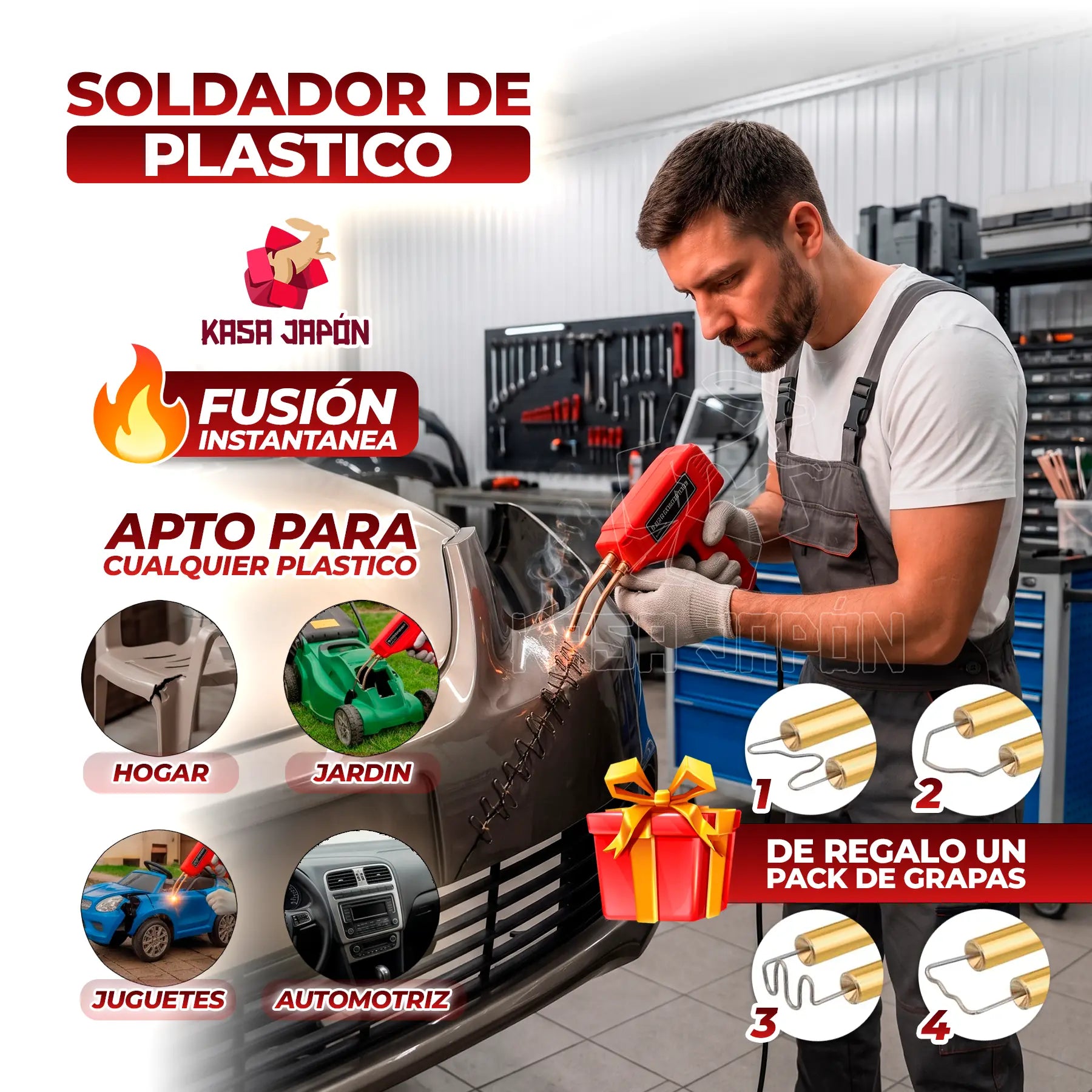 🔥 SOLDADOR DE PLÁSTICO — Fusión Instantánea 🔥 🔧 Repara Cualquier Pieza, Como Nueva Otra Vez 🔧🔥 Secondary image