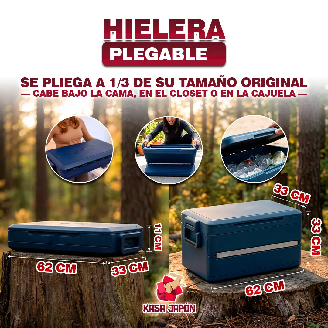 HIELERA PLEGABLE 🧊GUARDALO EN UN 1/3 DE SU TAMAÑO ORIGINAL📦💎