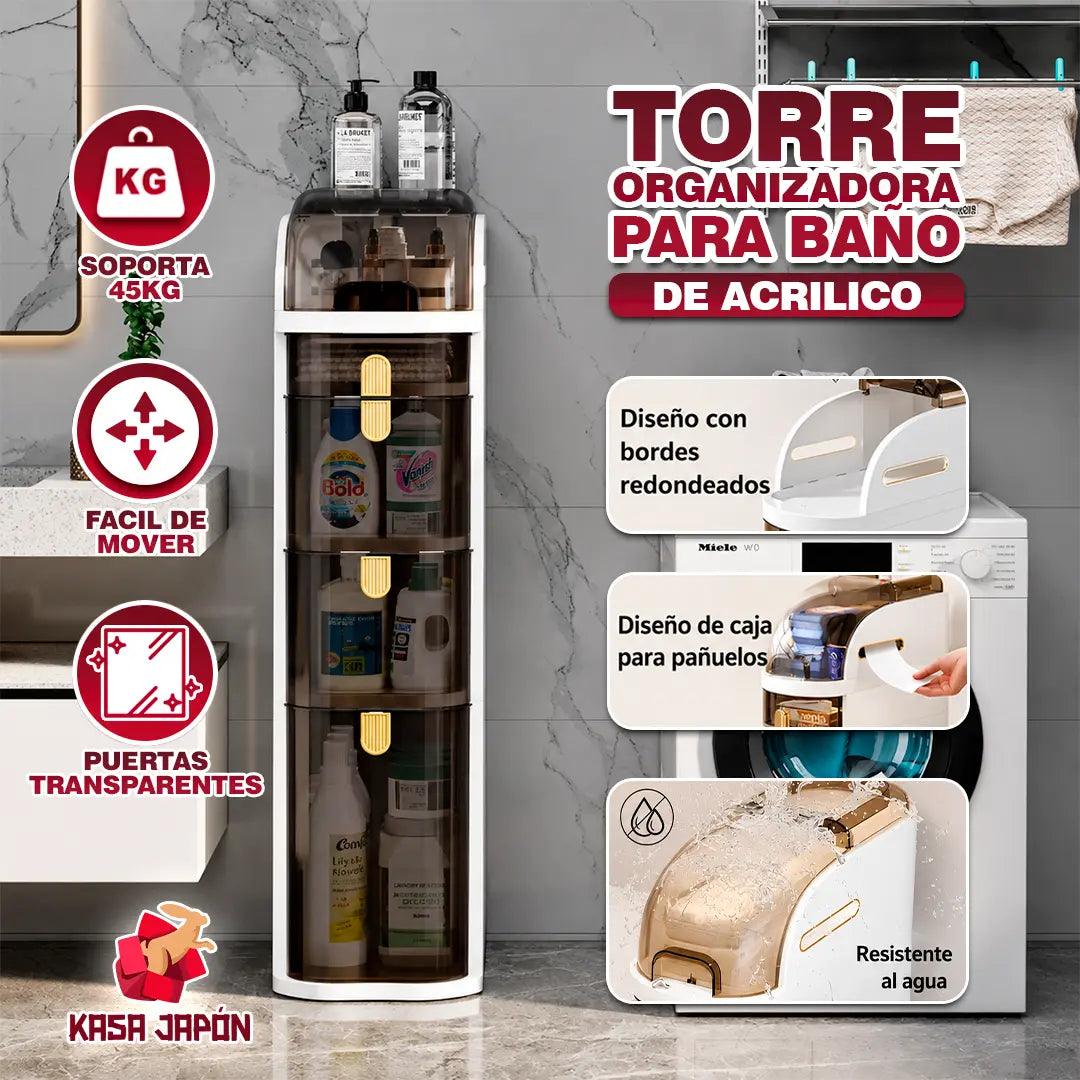✨TORRE ORGANIZADORA PARA BAÑO 🚽✨ De Acrílico ✨ Aprovecha Cada Rincón✨ Secondary image