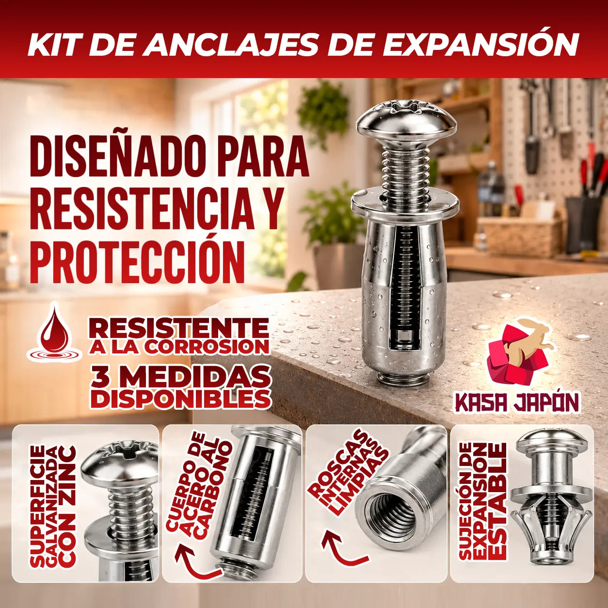 📱⌨️ → 🔩🛠️ KIT DE ANCLAJES DE EXPANSIÓN RESISTENTES A LA CORROSIÓN 🛠️🔩 Secondary image
