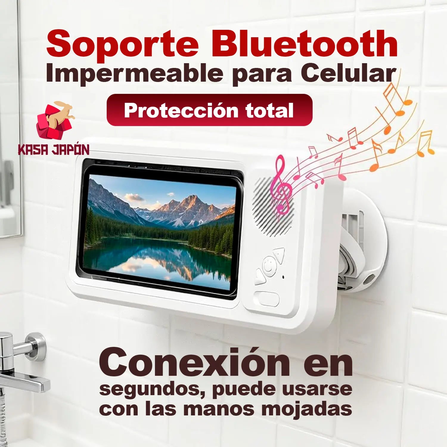 🔒 Soporte Impermeable BLUETOOTH 🚿Tu celular 📱Seguro y Visible Secondary image